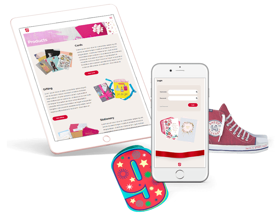 Responsive Views of John Sands Website Products and Login