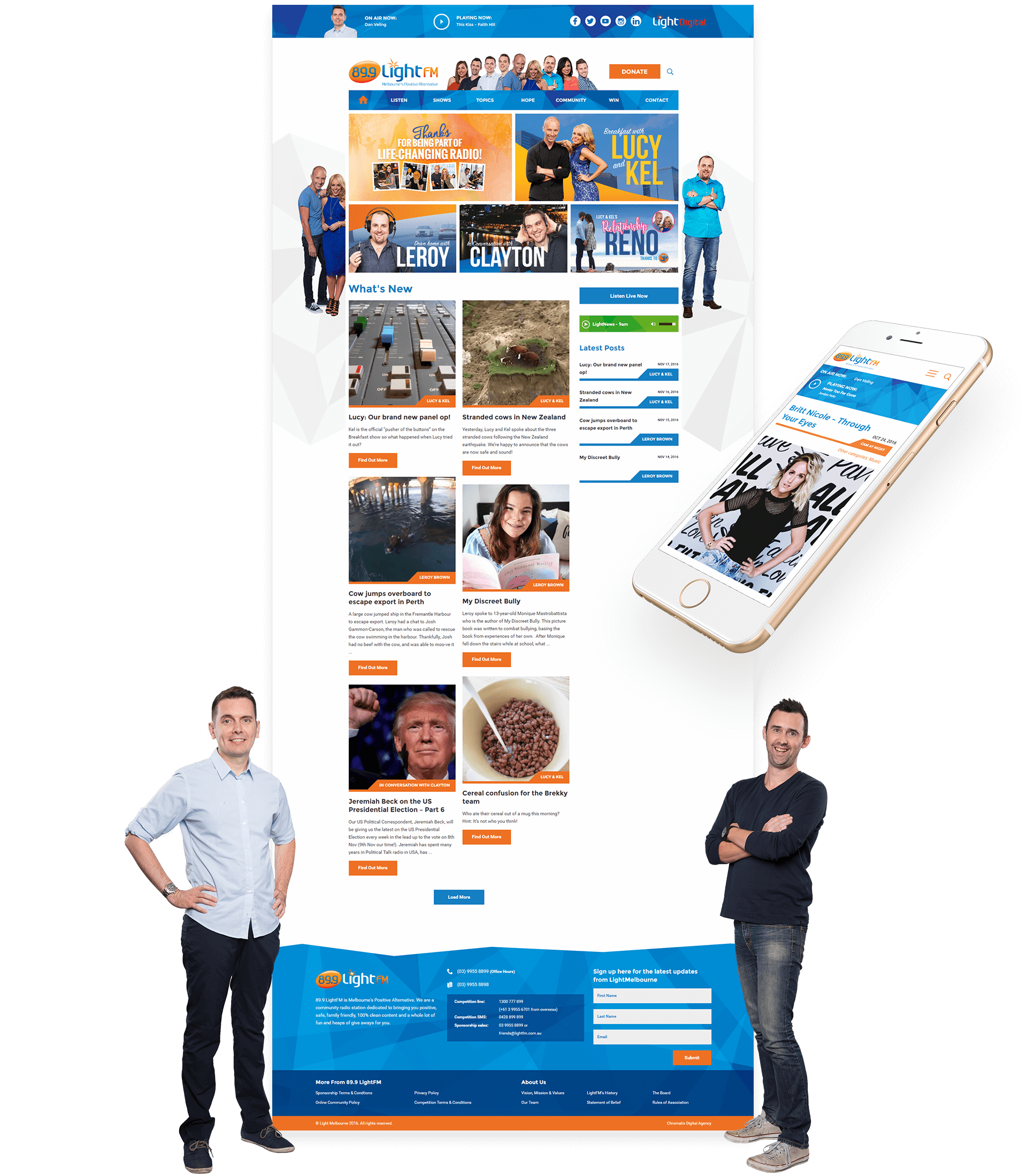 LightFM Website for Desktop and Mobile Desktop and Mobile Views of LightFM Website Showcasing Articles