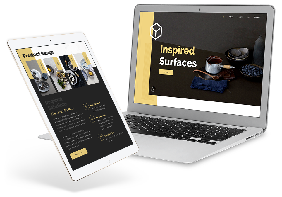 Responsive Views of YDL Stone Website Home