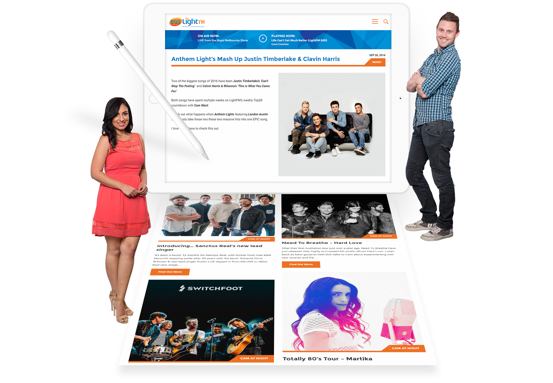 Tablet View of LightFM Website Subpage with People