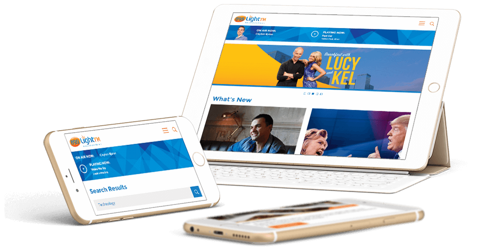 Responsive Views of LightFM Website Home and Search