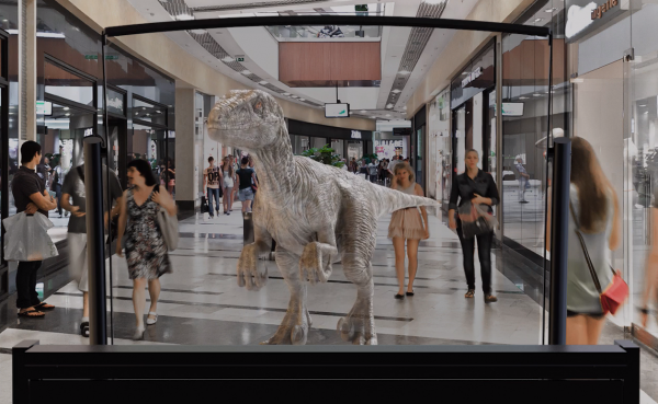 DeepFrame Screen showcasing dinosaur concept