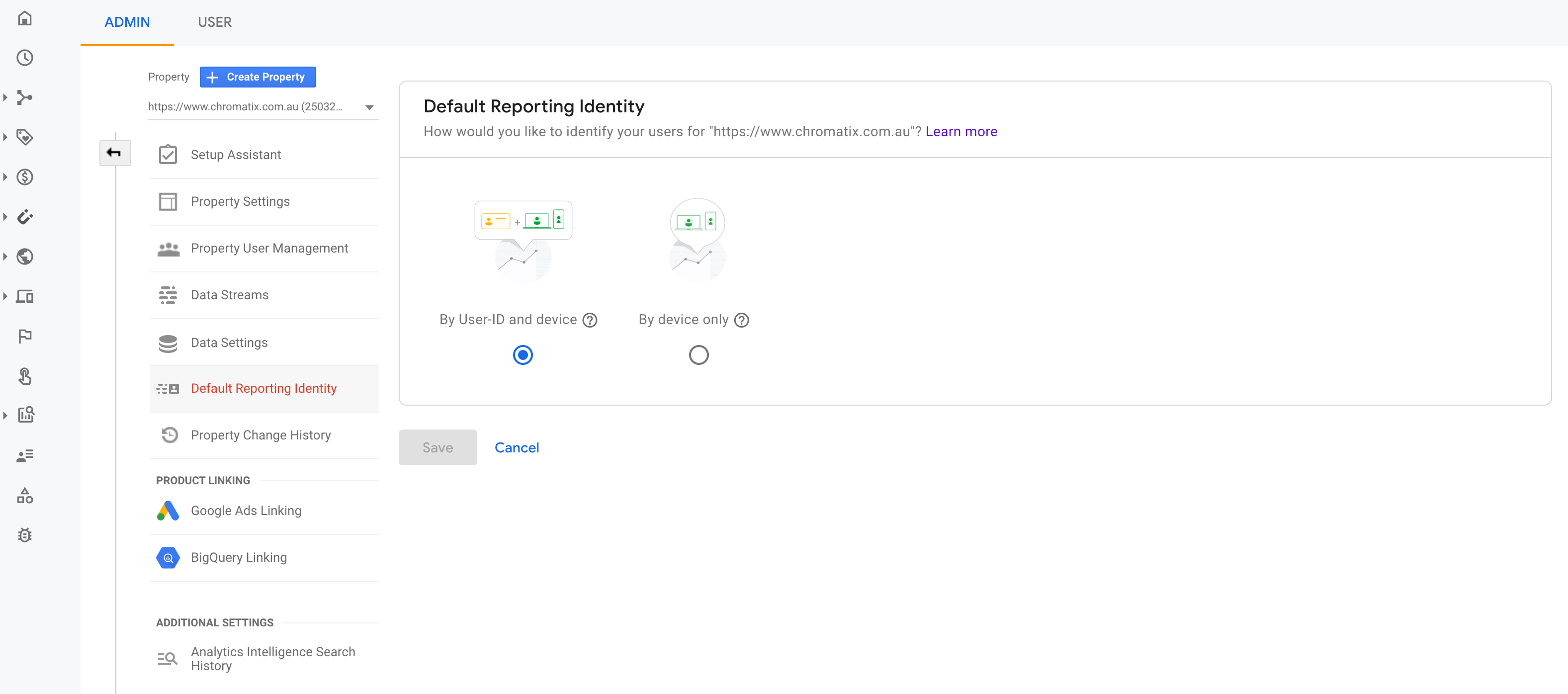 Default Reporting Identity