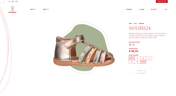 ecommerce shoe product page