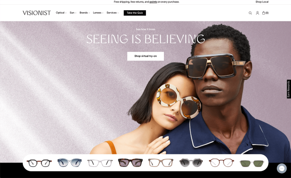 ecommerce eyewear header banner with texture